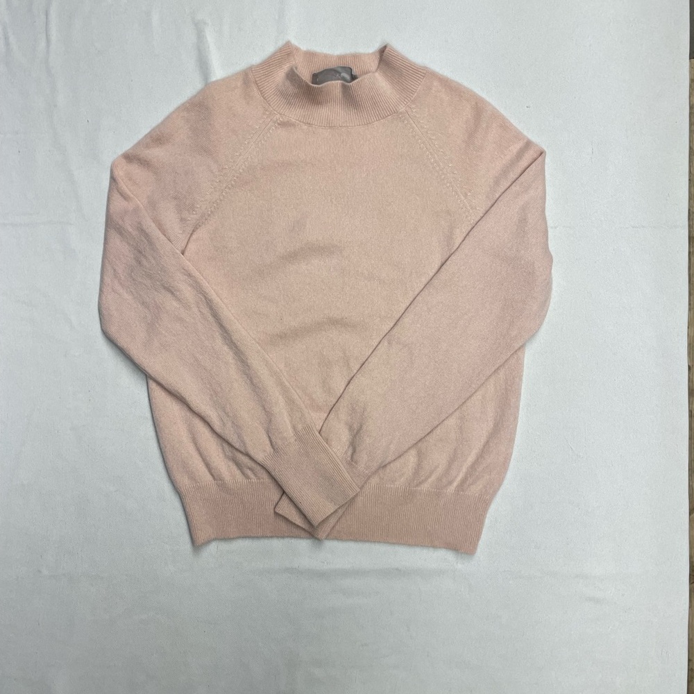 Everlane ‎ 100%Cashmere Mock Neck Sweater Pink Mauve Size Small
